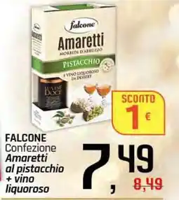 Famila Superstore FALCONE Confezione Amaretti al pistacchio + vino liquoroso offerta