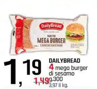 Famila Superstore DAILYBREA 4 mega burger di sesamo offerta