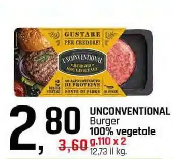 Famila Superstore UNCONVENTIONAL Burger 100% vegetale offerta