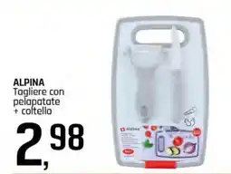 Famila Superstore ALPINA Tagliere con pelapatate + coltello offerta