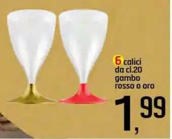 Famila Superstore 6 calici da gambo rosso o oro offerta