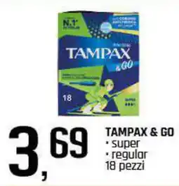 Famila Superstore TAMPAX & GO super regular 18 pezzi offerta