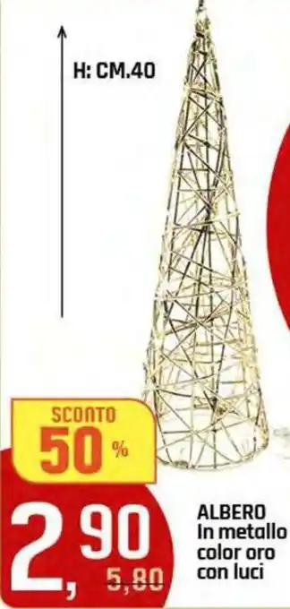 Famila Superstore ALBERO In metallo color oro con luci offerta