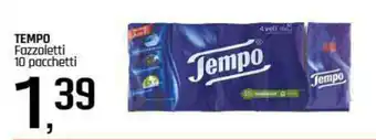 Famila Superstore TEMPO Fazzoletti 10 pacchetti offerta
