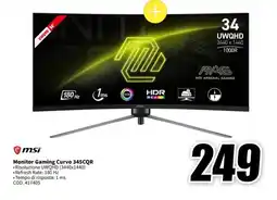 MediaWorld msi Monitor Gaming Curvo 345CQR offerta