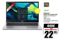 MediaWorld acer Notebook Aspire Go 15 AG15-42P offerta