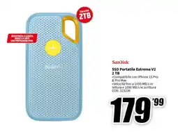 MediaWorld SanDisk SSD Portatile Extreme V2 2 TB offerta