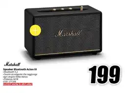 MediaWorld Marshall Speaker Bluetooth Acton III offerta