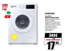 MediaWorld SAMSUNG Lavatrice WW70FG3M05TWET offerta