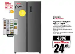 MediaWorld KOENIC Frigorifero Side by Side KDD 141 F NF IN offerta