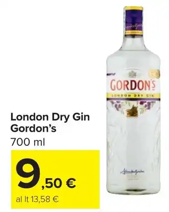 Carrefour London Dry Gin Gordon's offerta