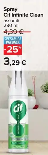 Carrefour Spray Cif Infinite Clean offerta