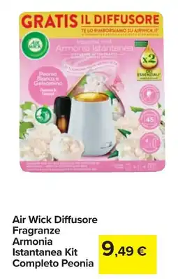Carrefour Air Wick Diffusore Fragranze Armonia Istantanea Kit Completo Peonia offerta