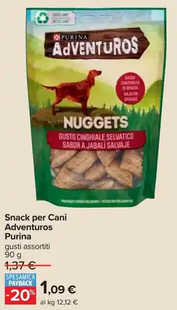 Carrefour Snack per Cani Adventuros Purina offerta