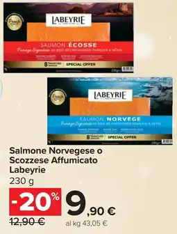 Carrefour Salmone Norvegese o Scozzese Affumicato LABEYRIE offerta