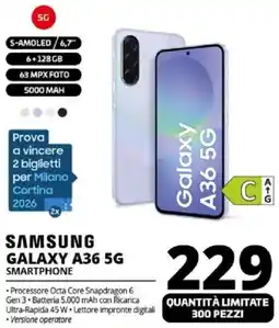 Comet SAMSUNG GALAXY A36 5G SMARTPHONE offerta