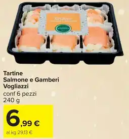 Carrefour Tartine Salmone e Gamberi Vogliazzi offerta