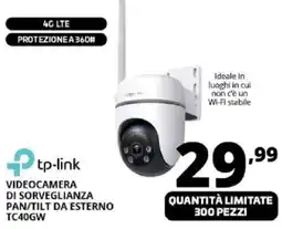 Comet tp-link VIDEOCAMERA DI SORVEGLIANZA PAN/TILT DA ESTERNO TC40GW offerta