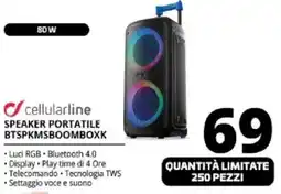 Comet cellularline SPEAKER PORTATILE BTSPKMSBOOMBOXK offerta