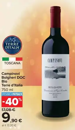 Carrefour Campinovi Bolgheri DOC Bio TERRE D'ITALIA offerta