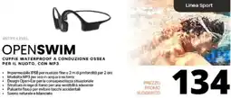 Comet OPENSWIM CUFFIE WATERPROOF A CONDUZIONE OSSEA PER IL NUOTO. CON MP3 offerta