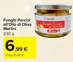 Carrefour Funghi Porcini all'Olio di Oliva MERLINI offerta