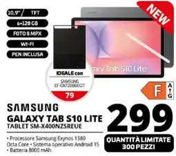 Comet SAMSUNG GALAXY TAB S10 LITE TABLET SM-X400NZSREUE offerta