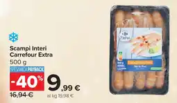 Carrefour Scampi Interi Carrefour Extra offerta