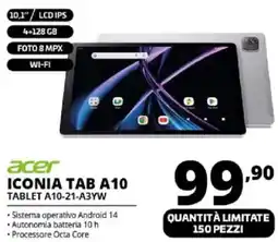Comet acer ICONIA TAB A10 TABLET A10-21-A3YW offerta
