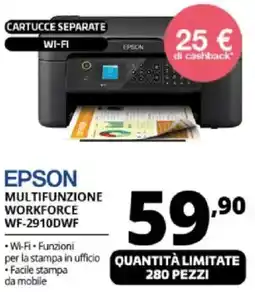 Comet EPSON MULTIFUNZIONE WORKFORCE WF-2910DWF offerta
