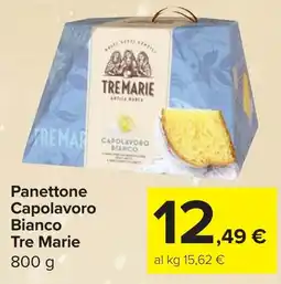 Carrefour Panettone Capolavoro Bianco TRE MARIE offerta