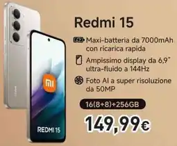 Unieuro Redmi 15 offerta