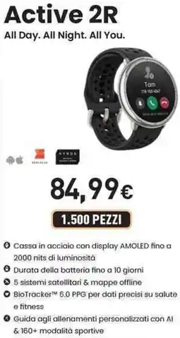 Unieuro amazfit Active 2R All Day. All Night. All You. offerta