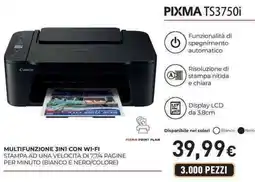 Unieuro Canon PIXMA TS3750i MULTIFUNZIONE 3IN1 CON WI-FI offerta