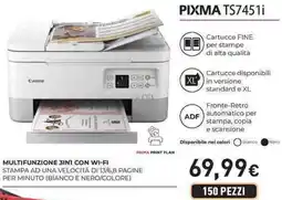 Unieuro Canon PIXMA TS7451i MULTIFUNZIONE 3IN1 CON WI-FI offerta