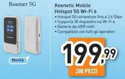 Unieuro Keenetic Mobile Hotspot 5G Wi-Fi 6 offerta