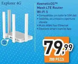 Unieuro KeeneticOS Mesh LTE Router Wi-Fi 5 offerta