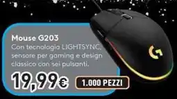 Unieuro Logitech Mouse G203 offerta