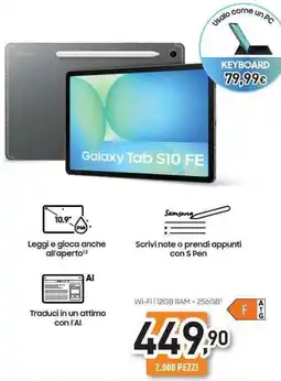 Unieuro SAMSUNG Galaxy Tab S10 FE offerta