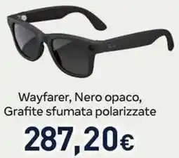 Unieuro Ray-Ban Wayfarer, Nero opaco, Grafite sfumata polarizzate offerta