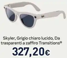 Unieuro Ray-Ban Skyler, Grigio chiaro lucido, Da trasparenti a zaffiro Transitions offerta