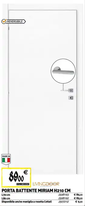 Tecnomat Livingdoor porta battente miriam H210 cm offerta