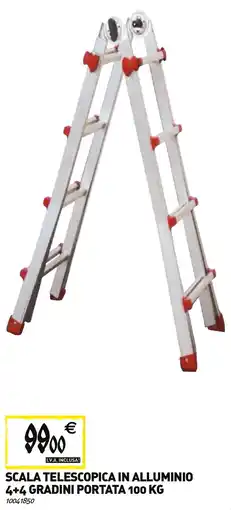 Tecnomat Scala telescopica in alluminio 4+4 gradini portata offerta