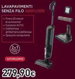 Unieuro AEG LAVAPAVIMENTI SENZA FILO AW81U3DB offerta