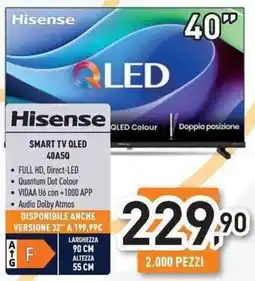 Unieuro Hisense SMART TV QLED 40A50 offerta