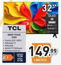 Unieuro TCL SMART TV QLED 3254K offerta