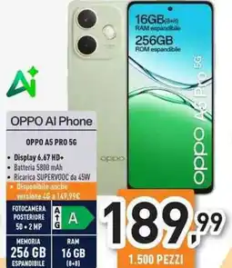 Unieuro OPPO A5 PRO 5G offerta
