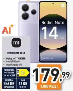 Unieuro Xiaomi REDMI NOTE 14 5G offerta