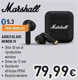 Unieuro Marshall auricolari minor IV offerta