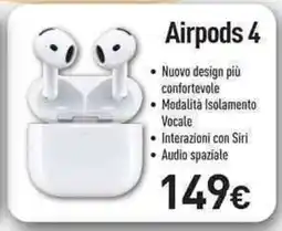 Unieuro Airpods 4 offerta